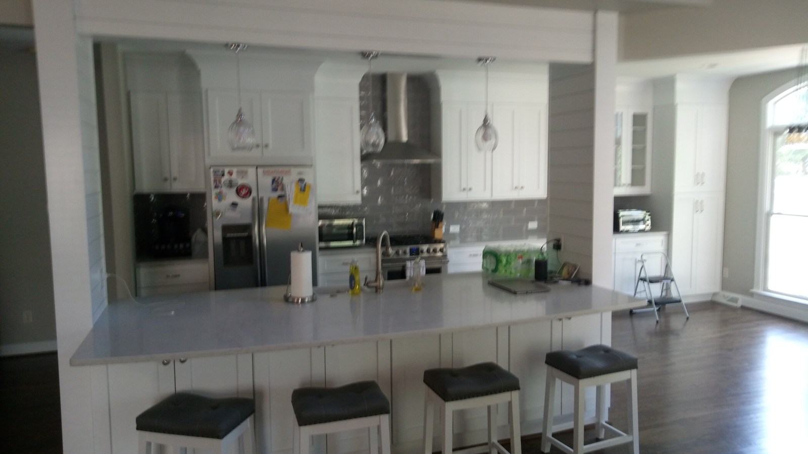 The same opening finished, trimmed and painted white