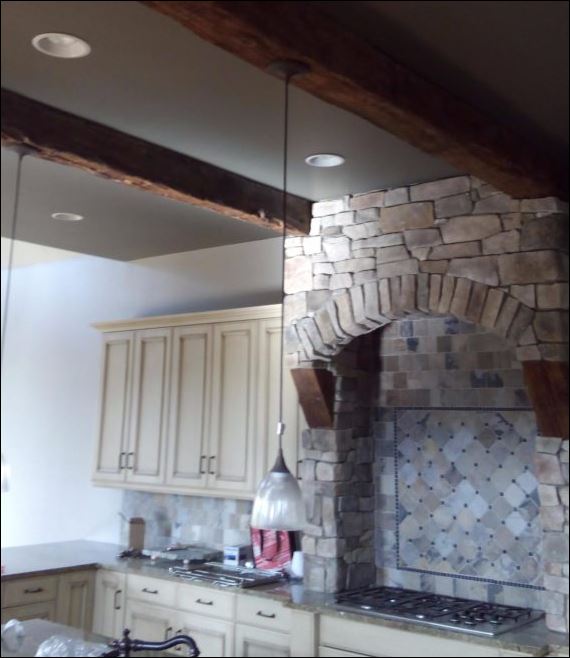Freshly painted interior wall and trim detail